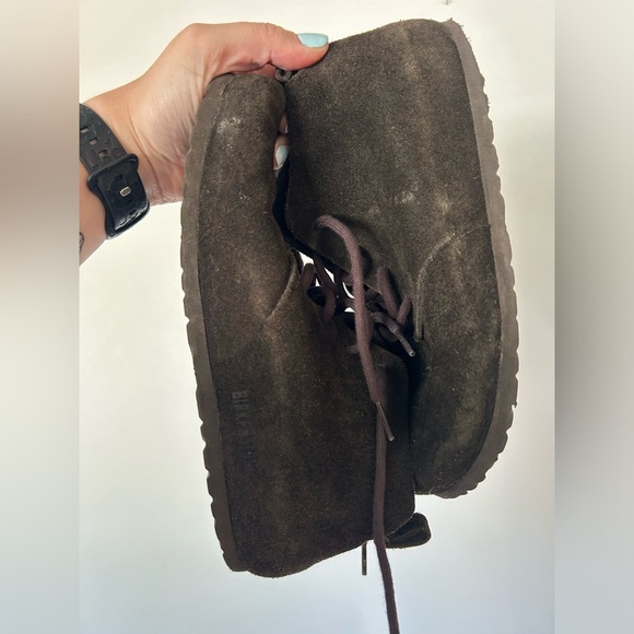 Brown BIRKENSTOCK Suede Leather Oxfords Comfort 38 EU L7 - 7.5 Made in GERMANY - Picture 6 of 9